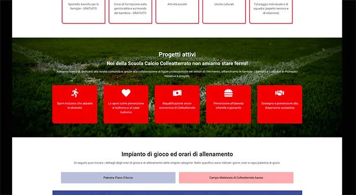 sezione progetti attivi
