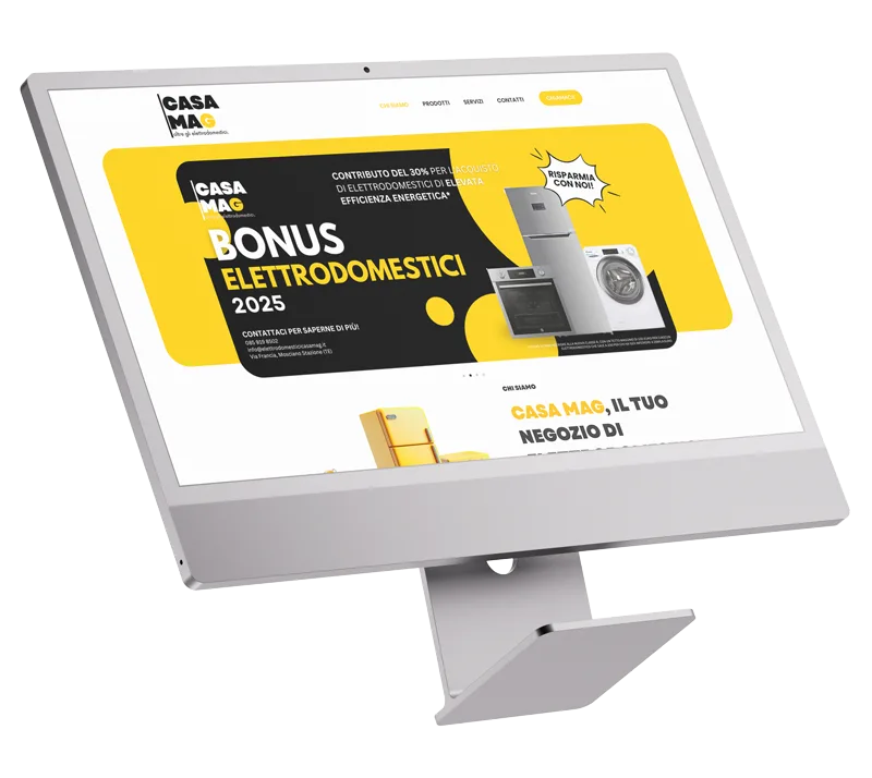 Homepage versione desktop