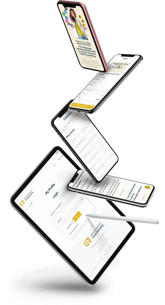anteprima responsive della landing page